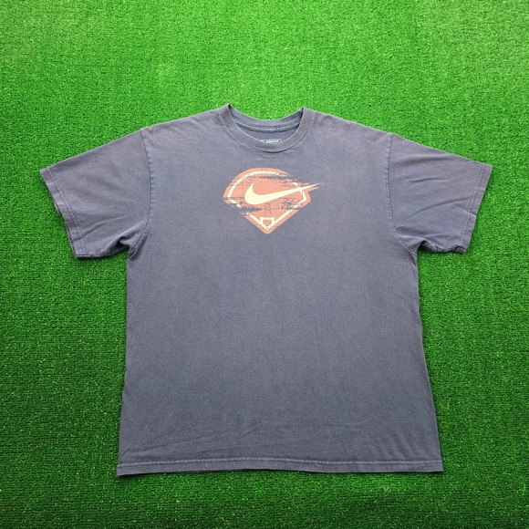 Nike Other - Nike Baseball Tshirt Mens Large Blue Faded Vintage Y2K Graphic Sports Tee